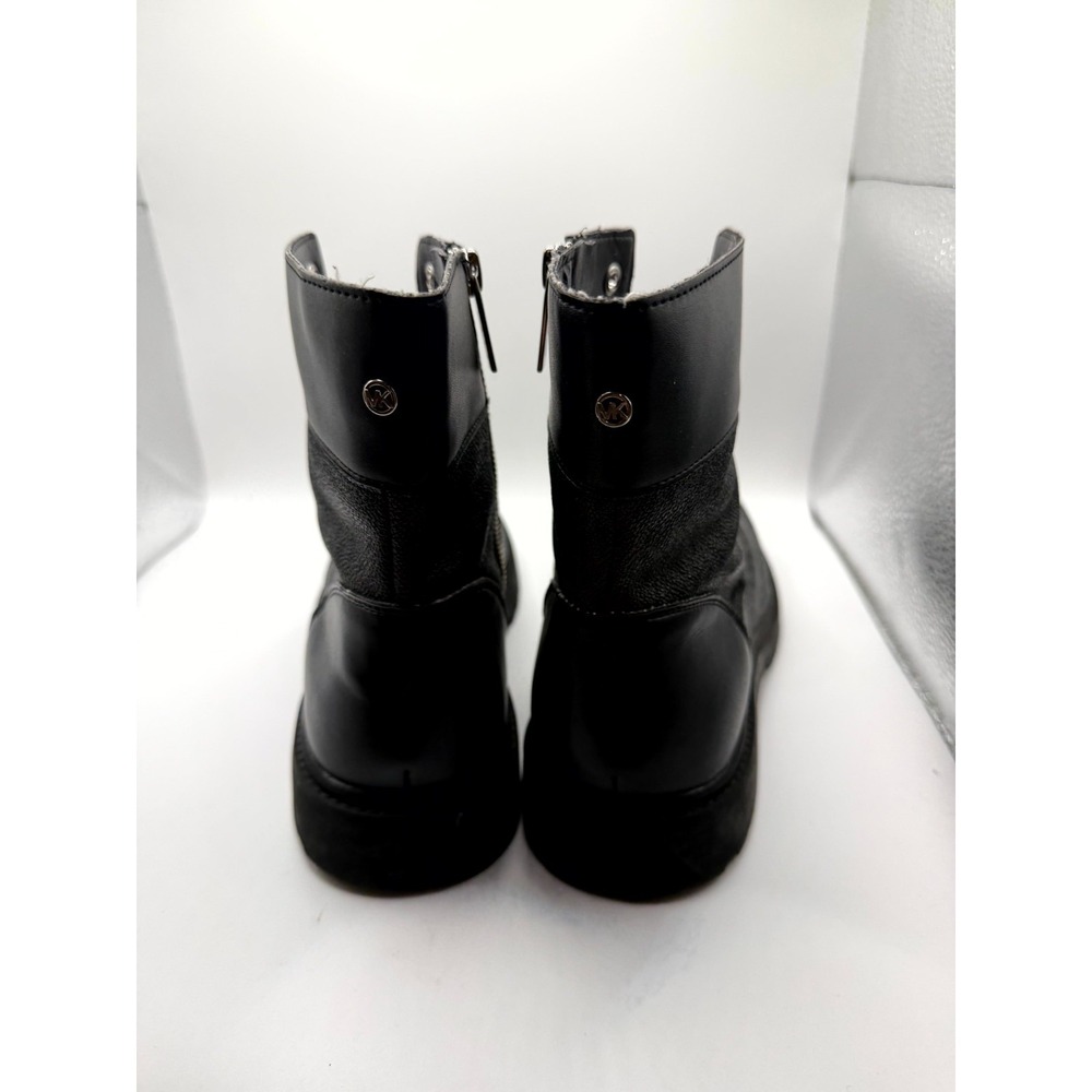 Michael Kors Alistair Bootie Womens 9 M Black Logo Side Zip Classic Combat Boot - Picture 3 of 9